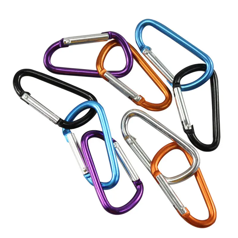 10pcs Outdoor Aluminium Alloy Carabiner Safety Keychain Flashlight Hang Buckle