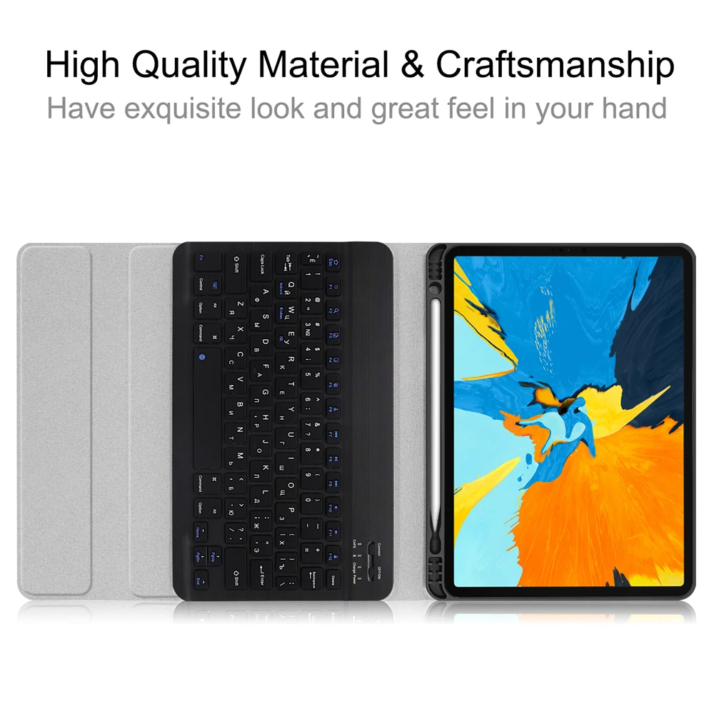 Чехол Kemile для iPad Pro 11 2018 с клавиатурой держатель карандаша умный чехол подставка