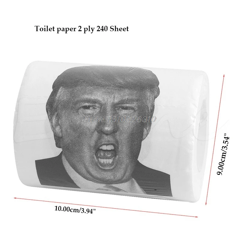 Дональд Трамп Юмор рулон туалетной бумаги Новинка Забавный кляп подарок Свалка с Трампом# E207Y# Лидер продаж