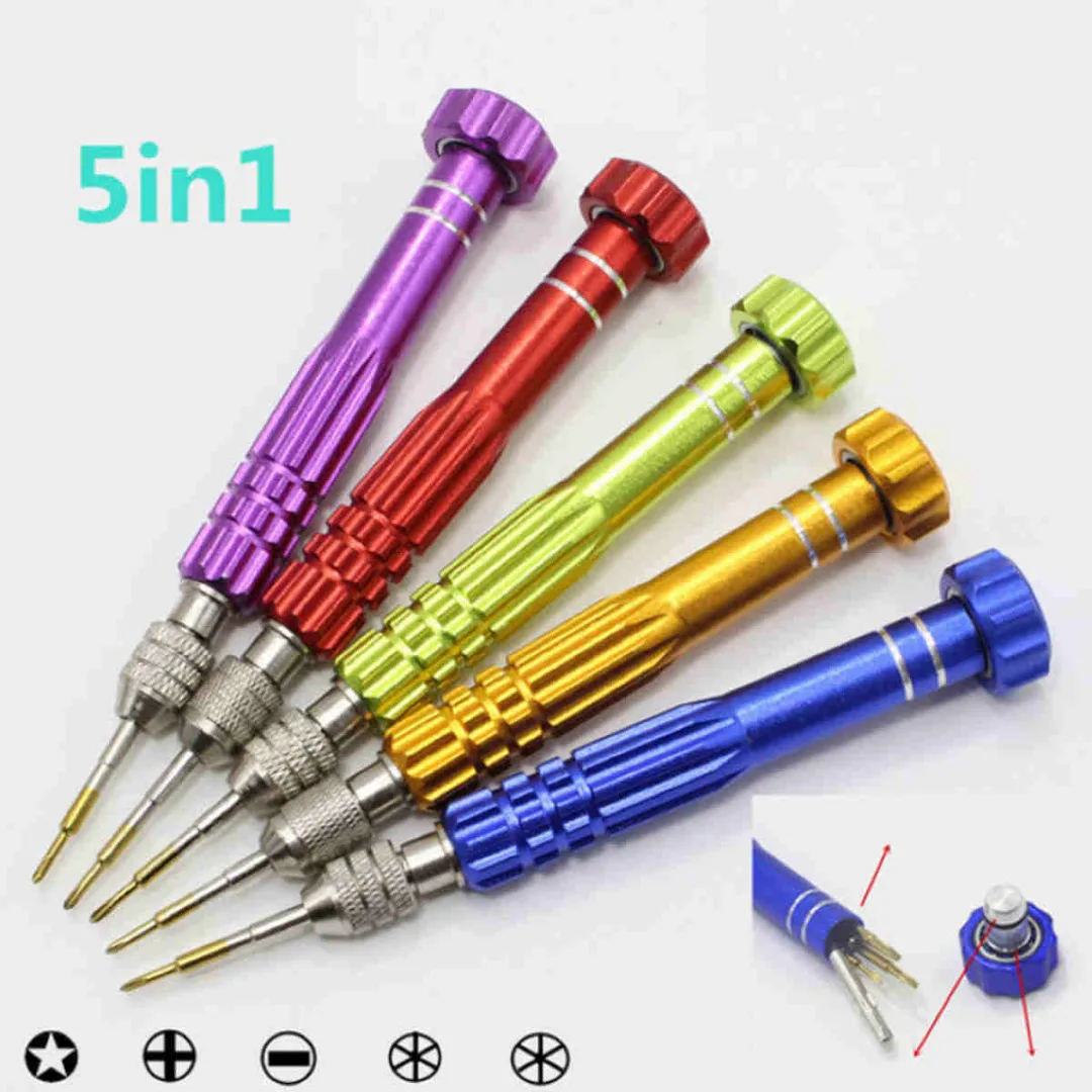 

MAYITR 5 in 1 Screwdriver Set Cellphone Smart Phone Watch Repair Screw Driver Tools kits Alloy Steel 5 Colors