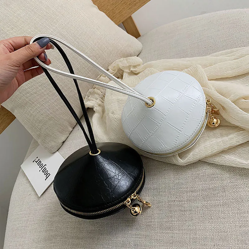 Fashion Circular PU Leather Handbag Small Round bag 2019 Circle Bags Small Purses and Handbags Brand Phone Bag Party Clutch|Shoulder Bags| - AliExpress