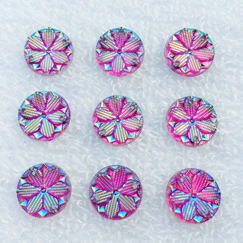 300pcs/lot 15mm DIY Sew On Acrylic Rhinestones Flat Back Crystals