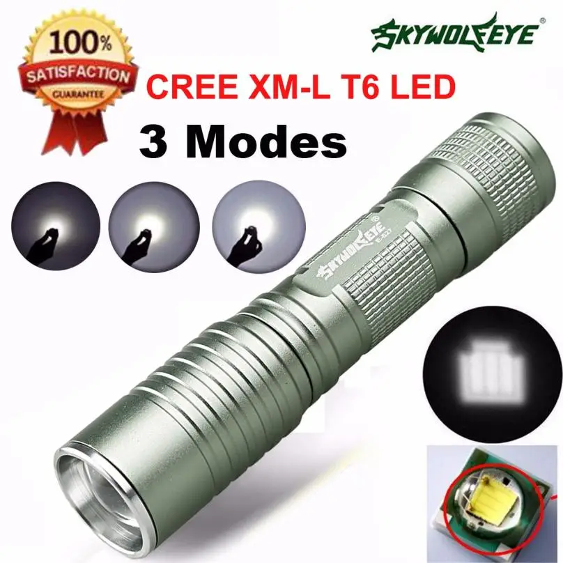 Фокус 4000 люмен 3 режима XML T6 LED 14500/AA фонарик лампа алюминиевый Открытый Кемпинг