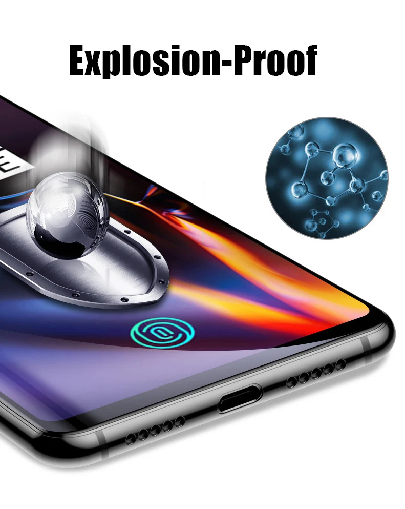 Закаленное стекло Flim для Oneplus 7 Pro 1+ 7 против царапин 2.5D Взрывозащищенная Защита экрана для Oneplus 6 6T 1+ 6