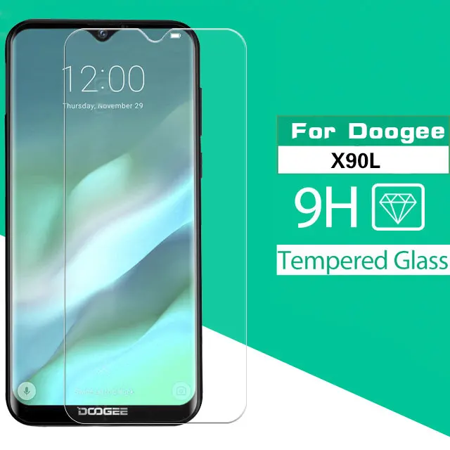 

2.5D Edge Premium Tempered Glass For Doogee X90L X90 X 90 L 6.1 Inches Screen Protector Anti-Explosion Glass Film + Cloth