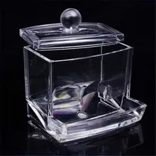Acrylic Make Up organizer Transparent Cotton Swab Storage Box Storage Case Portable Container Makeup Organizer Acrylic Container