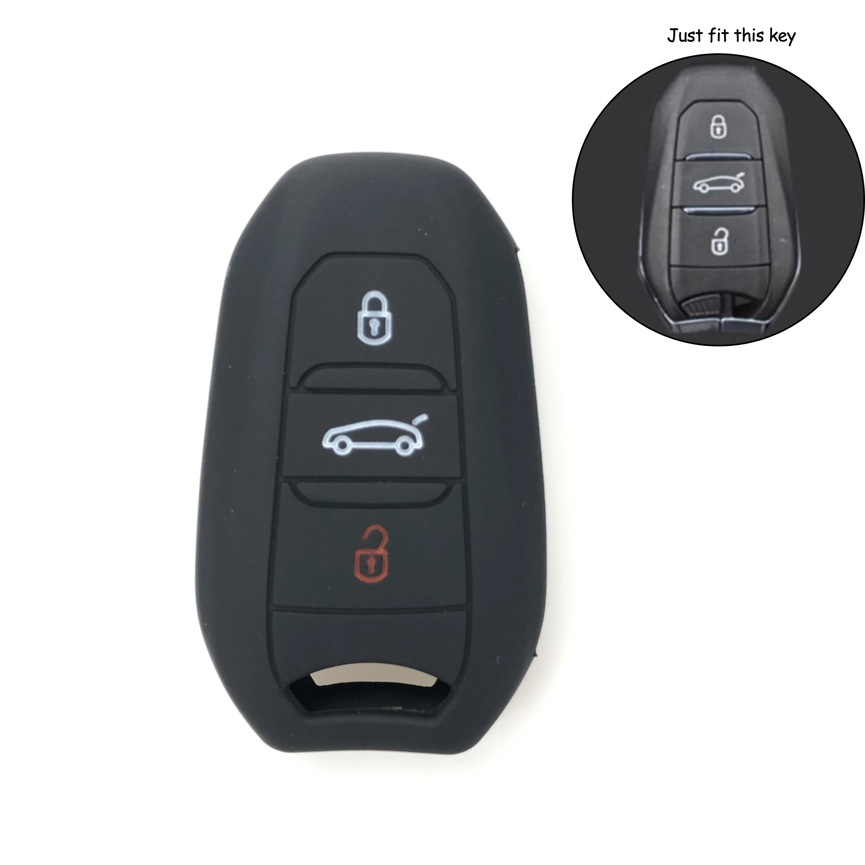 

Silicone Car Key Case Flip Remote Protect Cover For Citroen C4 CACTUS C5 C3 C4L Peugeot 508 2008 3008 408 Holder Shell