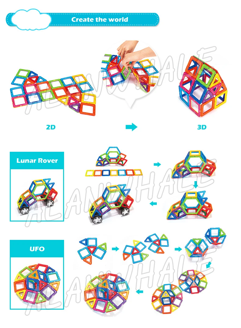 220 шт./компл. супер магнитные строительные блоки 3D DIY обучения мозгу ABS пластиковые магниты обучающая игрушка люкс чудо наборы