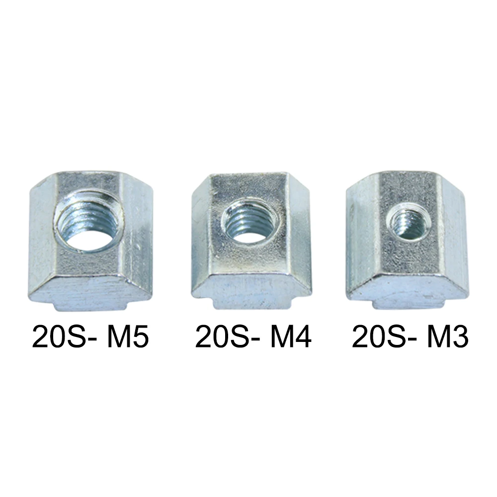 PZRT 2020 Series 50-Pack M4 T-Nuts,Carbon Steel Nickel-Plated Half Round Roll in Sliding T Slot Nut 6mm Slot Aluminum Profile Accessories