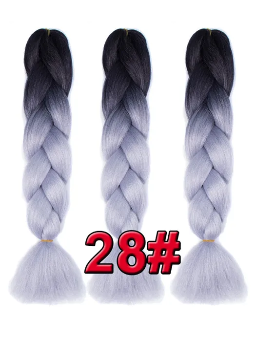 Feibin синтетические вязанные крючком косички для наращивания волос 24 дюйма Омбре цвета - Цвет: # 99J