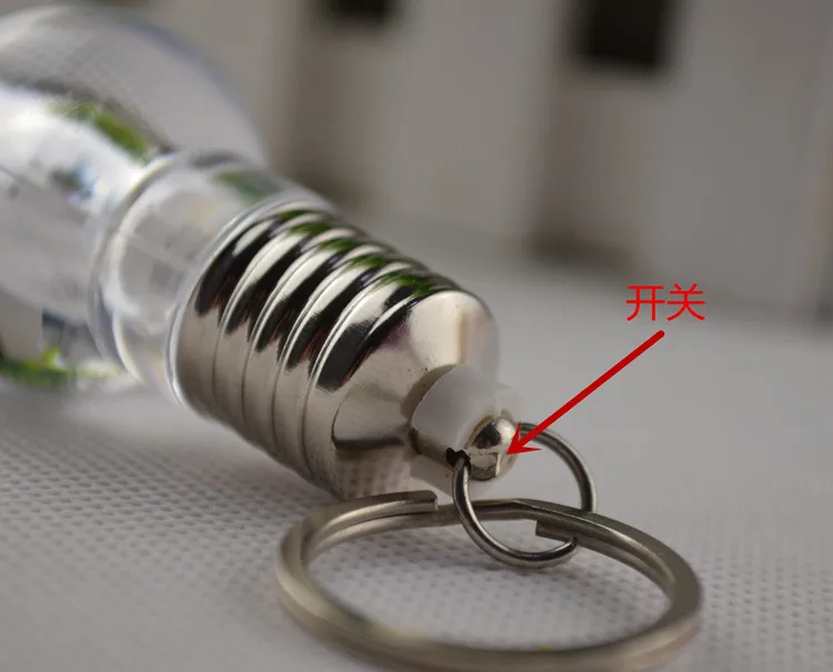 LED Flashlight Light Bulb Key Ring Keychain Lamp Torch Colorful color change Creative toys small gift activities presented pendant novelty jewelry 02