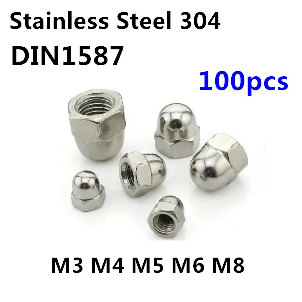 Buy 100pcs/lot DIN1587 Acorn Nuts M3/M4/M5/M6/M8