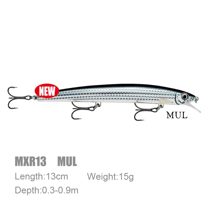 Бренд Rapala, популярная серия MaxRap MXR13, 13 см, 15 г, жесткая рыболовная приманка, подвесная приманка, воблер с высокочастотный крючок vmc - Цвет: MUL