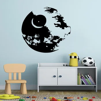 

Death Star in Star Wars Wall Decal Vinyl Art Anime Mural Sticker For Kids Room Interior Nursery Bedroom Decoration Poster ZX588