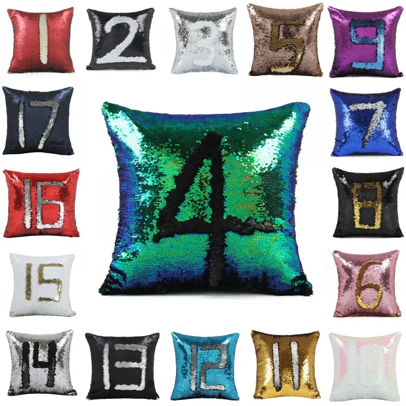 sequin mermaid cushion cover pillow magical color changing glitter throw pillow case home decorative car sofa pillowcase 4040cm - Color Changing Pillow sequin mermaid cushion cover pillow magical color changing glitter throw pillow case home decorative car sofa pillowcase 4040cm - Color Changing Pillow