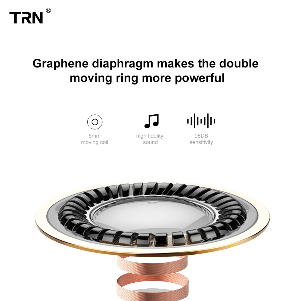 TRN H1 одиночный динамический блок 3,5 мм в ухо наушники HIFI монитор DJ бег спортивные наушники Металлические стерео бас гарнитура вкладыши