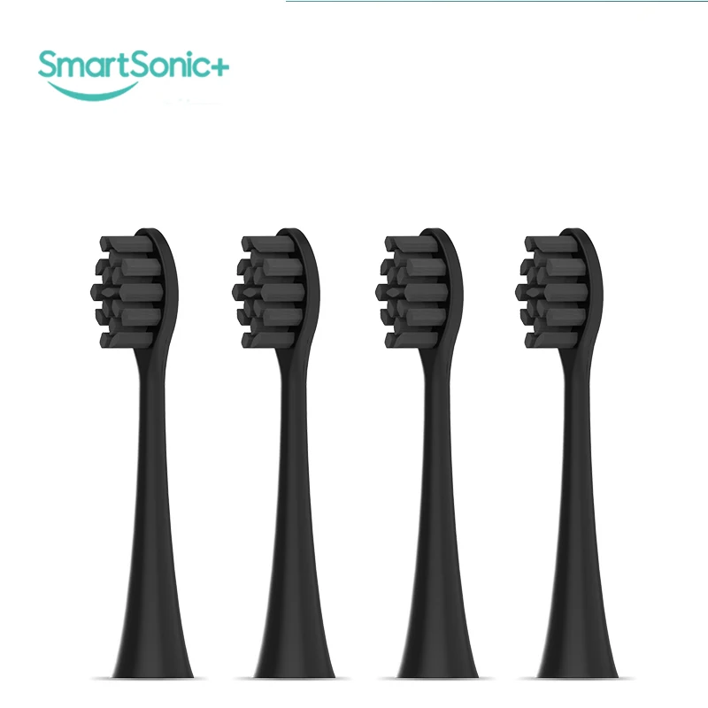 only 4pcs black Звуковая электрическая зубная щетка для пары взрослых, отбеливающая зубная щетка с 4 мягкими сменными головками Dupont - Цвет: only 4pcs black