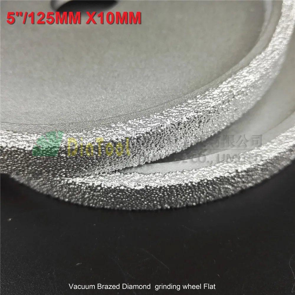 DIATOOL 2pcs 125mmx10MM Vacuum Brazed Diamond Grinding Flat Wheel Beveling Wheel For Marble Granite Artificial Stone