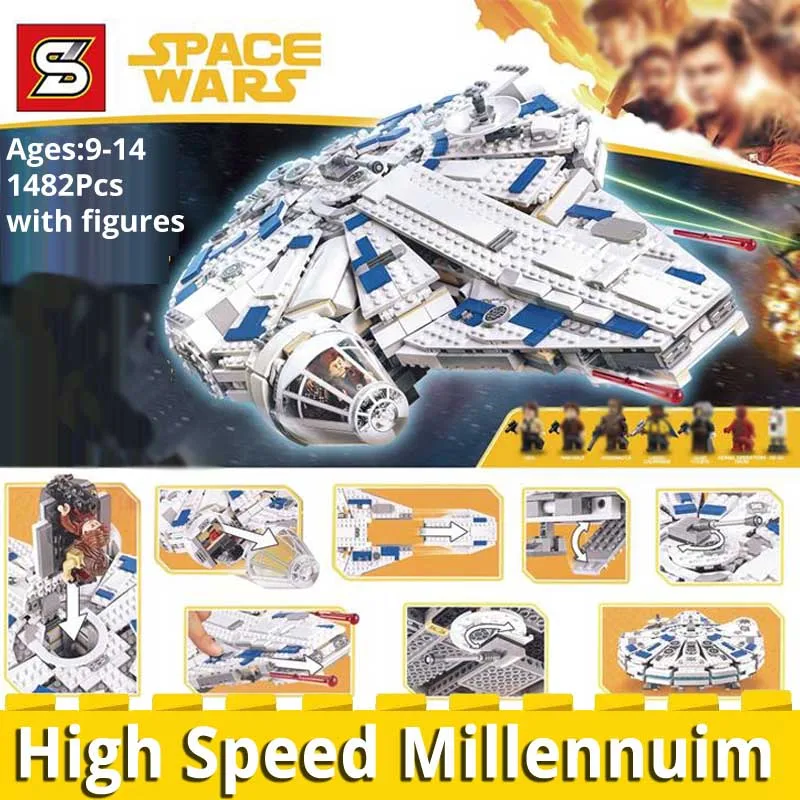 

SY 1077 legoing 2017 star wars High Speed MF set 75212 Building Blocks Bricks 1482PCS Educational TOYS birthday christmas gift