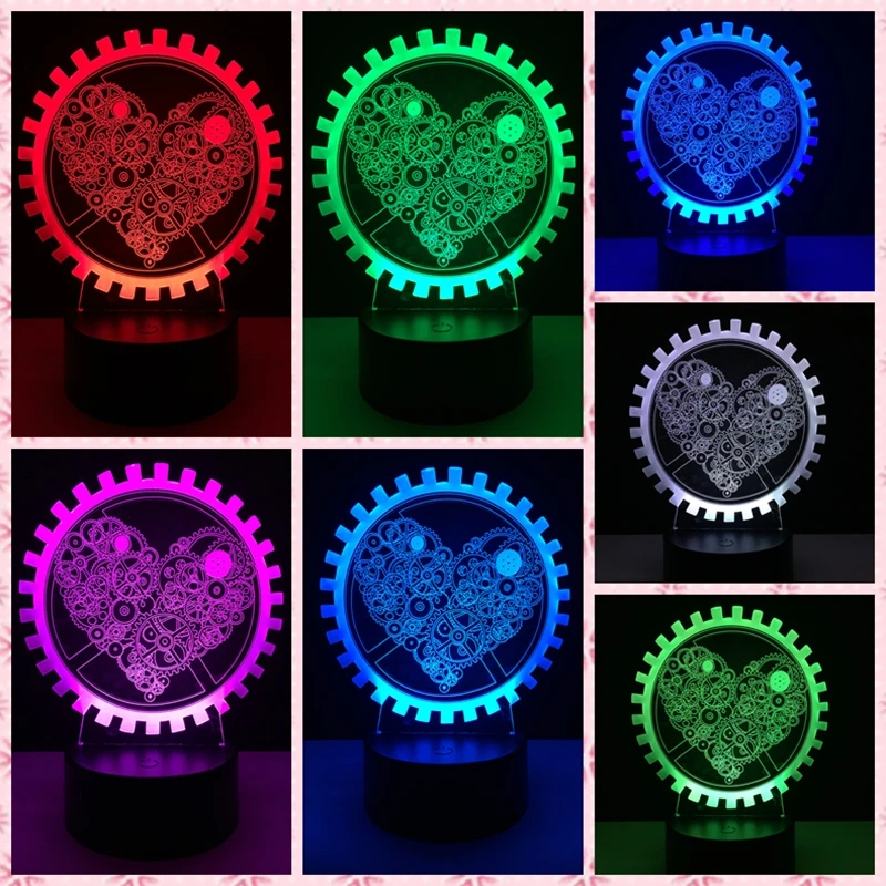 Я люблю тебя Сладкий Любовник Сердце шар 3D светодиодный LED USB лампа Романтический декоративные красочные ночник подруга подарок День Матери - Испускаемый цвет: 7