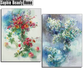 

DIY 5D Diamond Mosaic Flowers and Apples Handmade Diamond Painting Cross Stitch Rhinestones Diamond Embroidery Pattern 192025