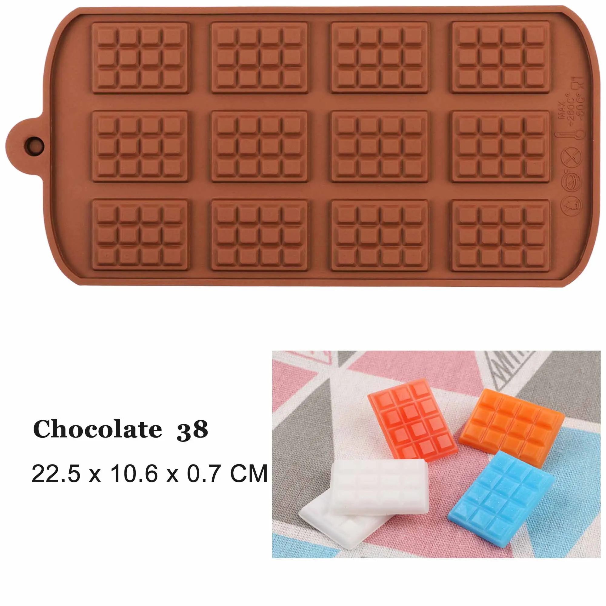 12 Even Chocolate Mold Silicone Mold Fondant Molds DIY Candy Bar Mould Cake Decoration Tools Kitchen Baking Accessories