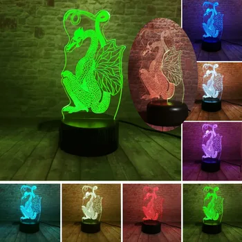 

Hot Chinese Style Paper Cut Flying Dragon 3D Night Light 7 Colors Change LED Table Xmas Gift Ancient Dragon Art Home Decor Lamp
