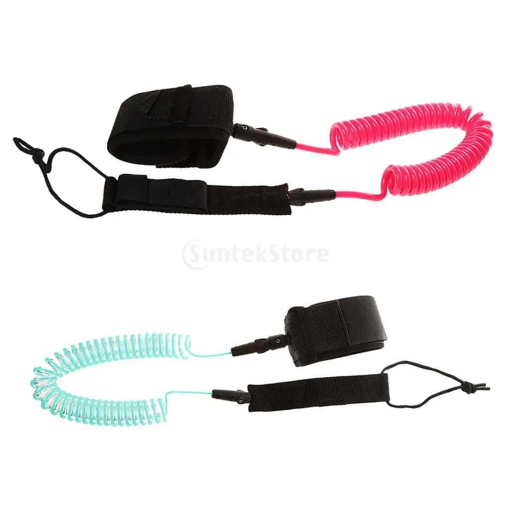 10ft Coiled SUP Surfboard Surfing Board Leash with Double Stainless