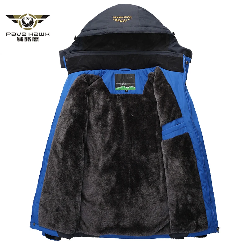 

Winter Fleece Military Jacket Men Waterproof Windproof Velvet Warm Down Parkas Coat Tourism Mountain Overcoat Plus Size 4XL 5XL