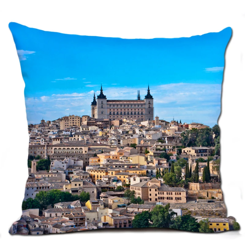 Декоративные подушки для дивана Чехлы для подушек Испания пейзаж домашний Декор автомобиля Цвет Чехол на подушку 45*45 Travesseiro - Цвет: 7