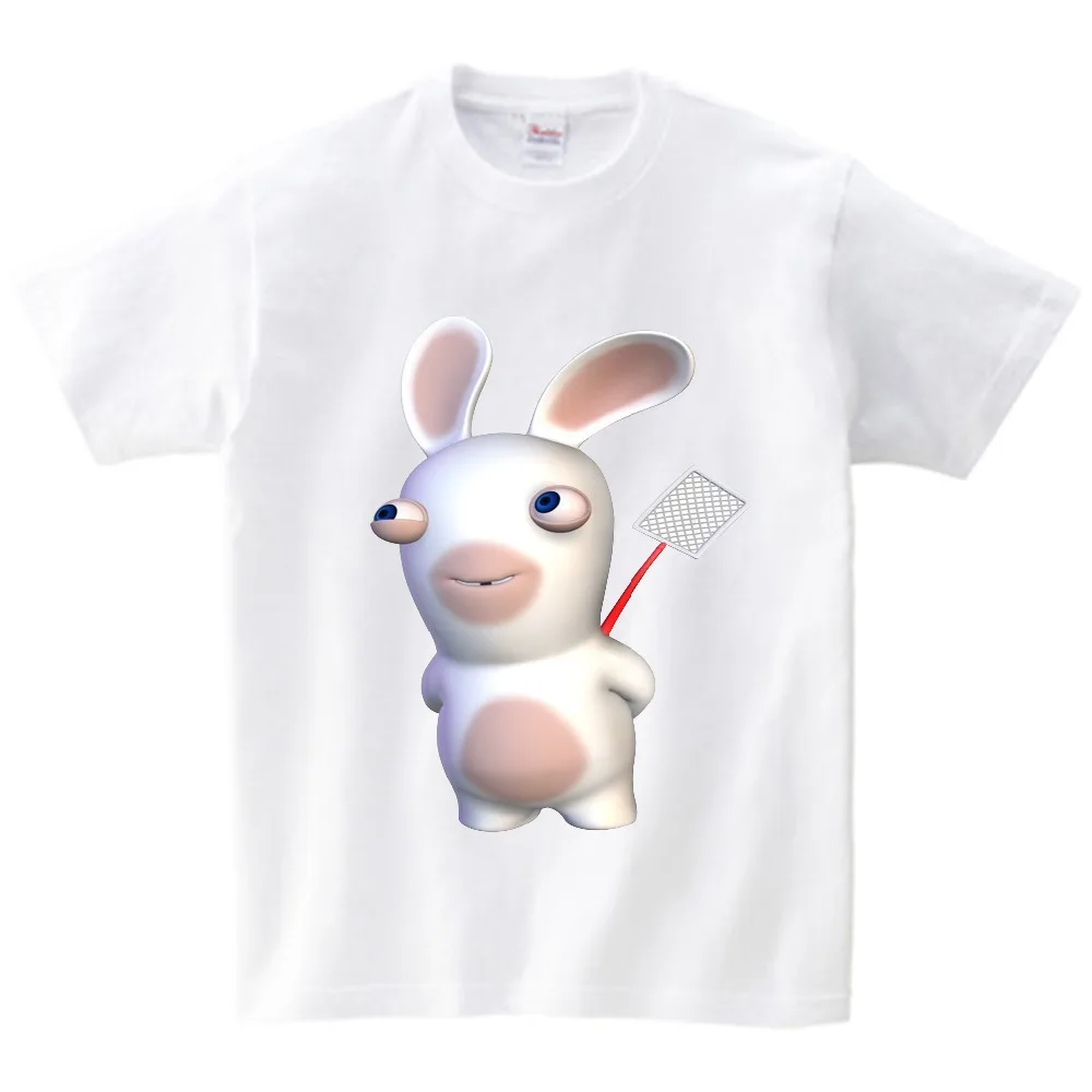 

2-15Y Kids T-shirt Boys/Girls Summer Clothes Crazy Rabbit Cartoon T Shirt Children Round Neck Short Sleeve Tops Tee Baby YUBIE