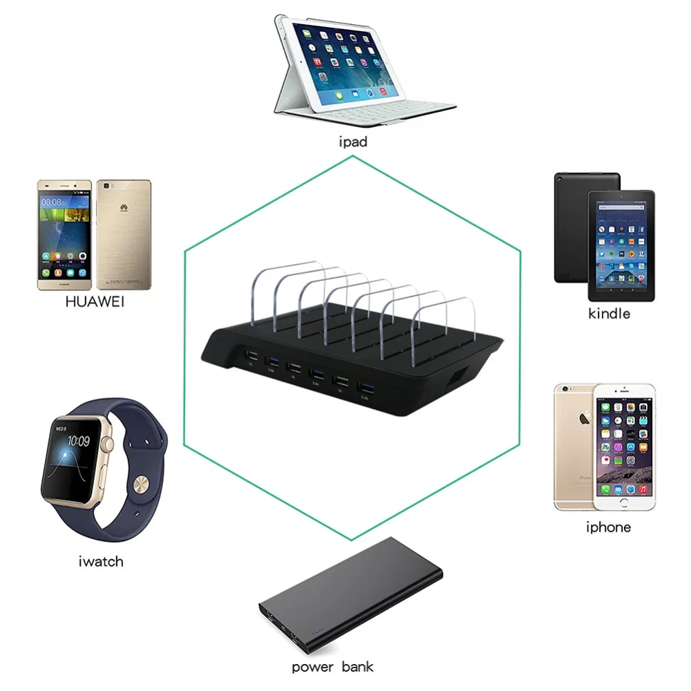 Leebote универсальное USB зарядное устройство 6 портов usb зарядная станция подставка Док-станция для Apple iPhone samsung Xiaomi huawei Meizu USB зарядное устройство