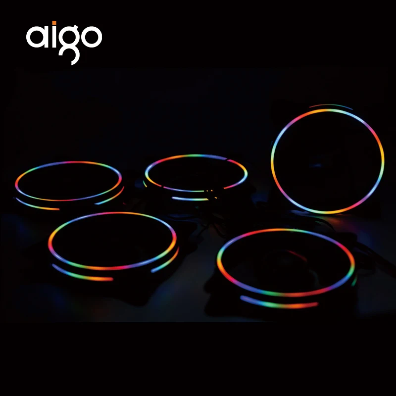 

Aigo V1 120mm Case Fan Cooling LED For Computer 12V Cooling Fan Double Ring Quietly Easy Install Good Price Detachable Game Fan