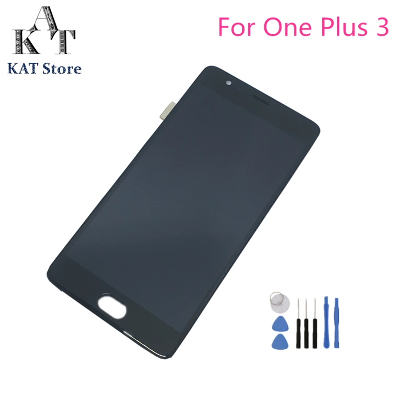 

KAT 5.5" LCD Display Touch Screen For Oneplus 3 A3000 1+3 3T A3003 LCD Digitizer Assembly With Frame Best After-sales service