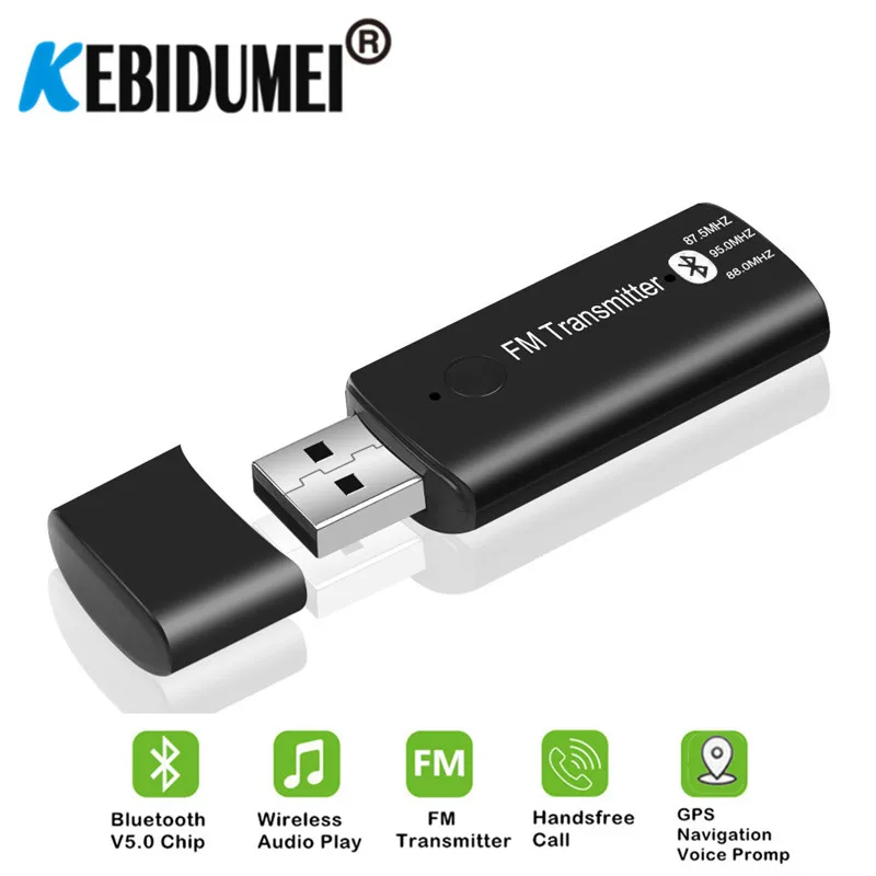 USB мощность FM передатчик Handsfree автомобильный комплект 3,5 мм AUX Bluetooth 5,0 беспроводной аудио приемник gps навигация голосовые подсказки