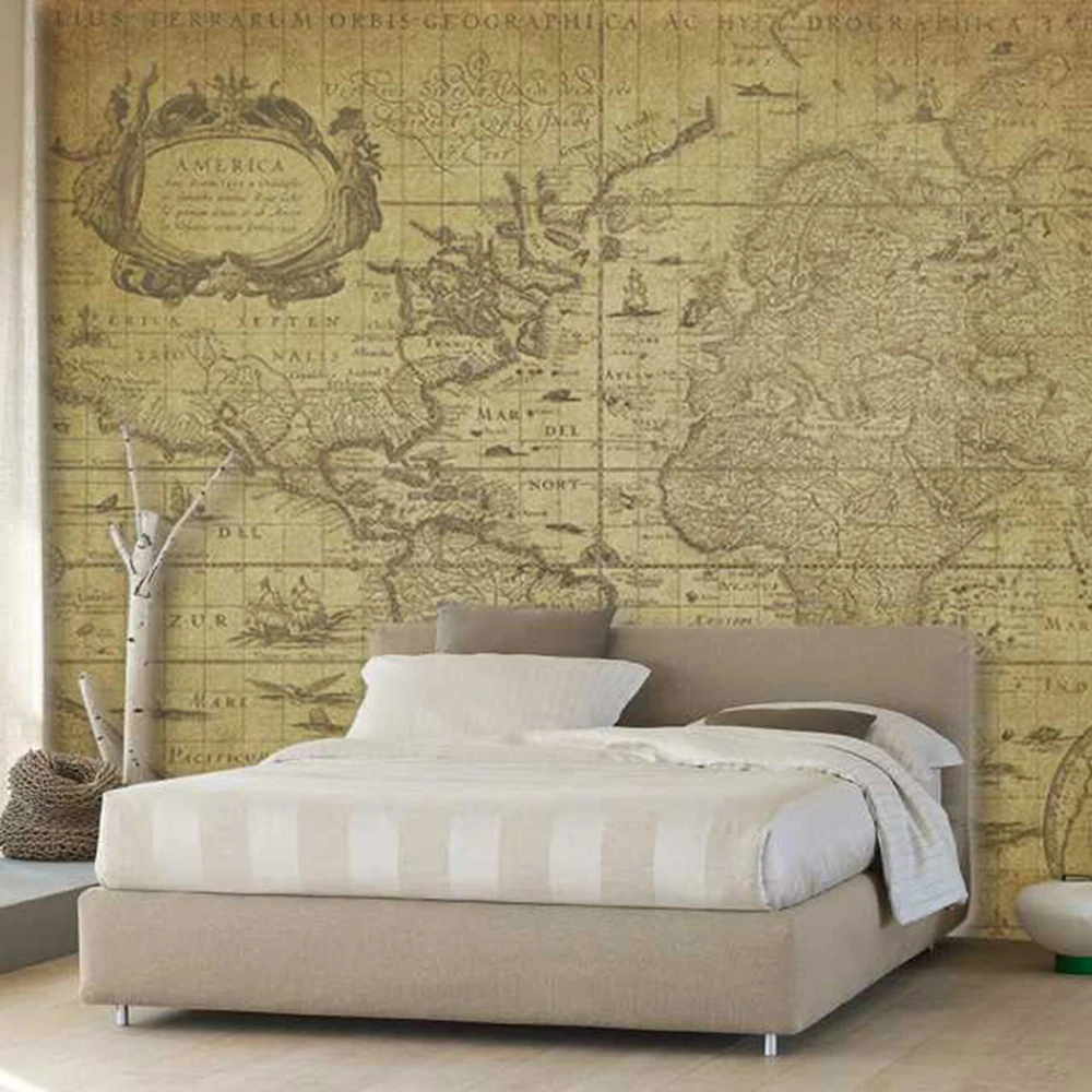 Старая карта гостиной фон 3D обои фотообои 3d papel де сравнению PW1435731651|papel de pared|papel de3d