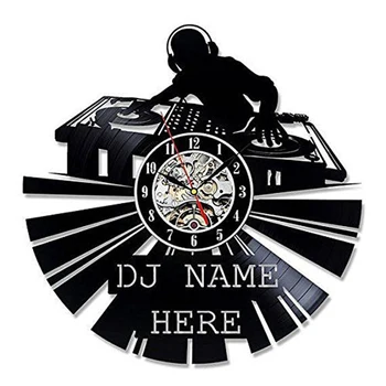 

2019 Saat Djing Vinyl Record Wall Clock Modern Design Music Theme Dj Rock Band Combination Cd Clocks Hanging Watch Home Decor