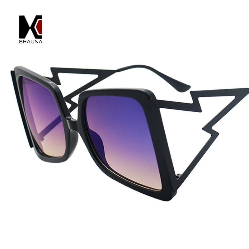 

SHAUNA Oversize Square Sunglasses Women Brand Designer Ins Popular Metal Arm Gradient Shades