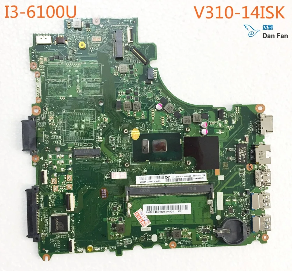 Cheap 5B20L46730 For Lenovo V310-14ISK i3-6100 Laptop Motherboard DA0LV6MB6F0 Mainboard 100%tested fully work 0