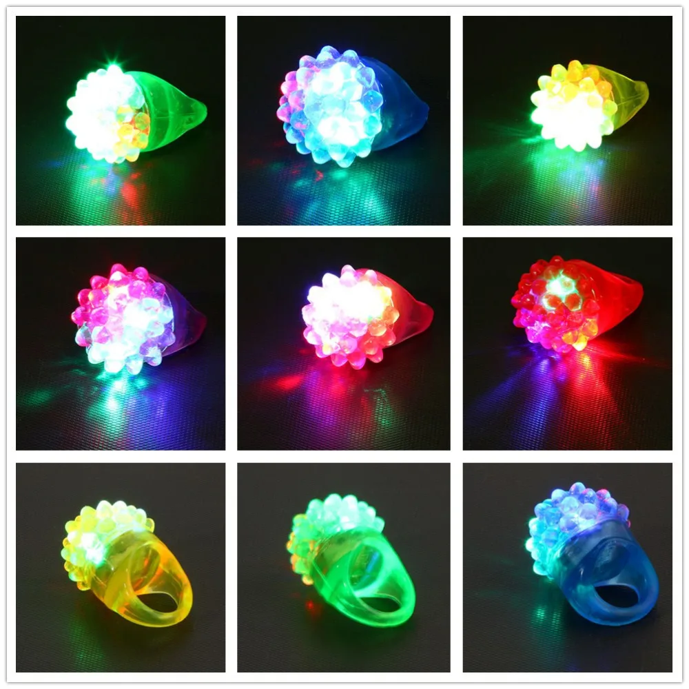 2017 6 Pack Led Rubber Rings For Party Favors Jelly Bubble Light Up