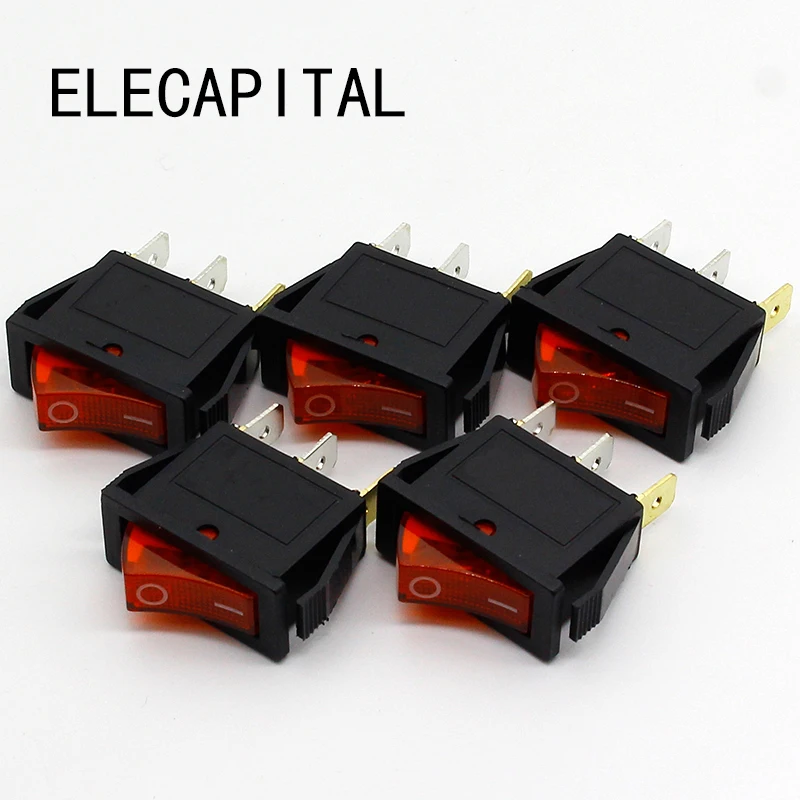 5 шт./лот красный светодиод 3PIN SPST ВКЛ./ВЫКЛ. G132 рокер переключатель 15A/250 В 20A/125