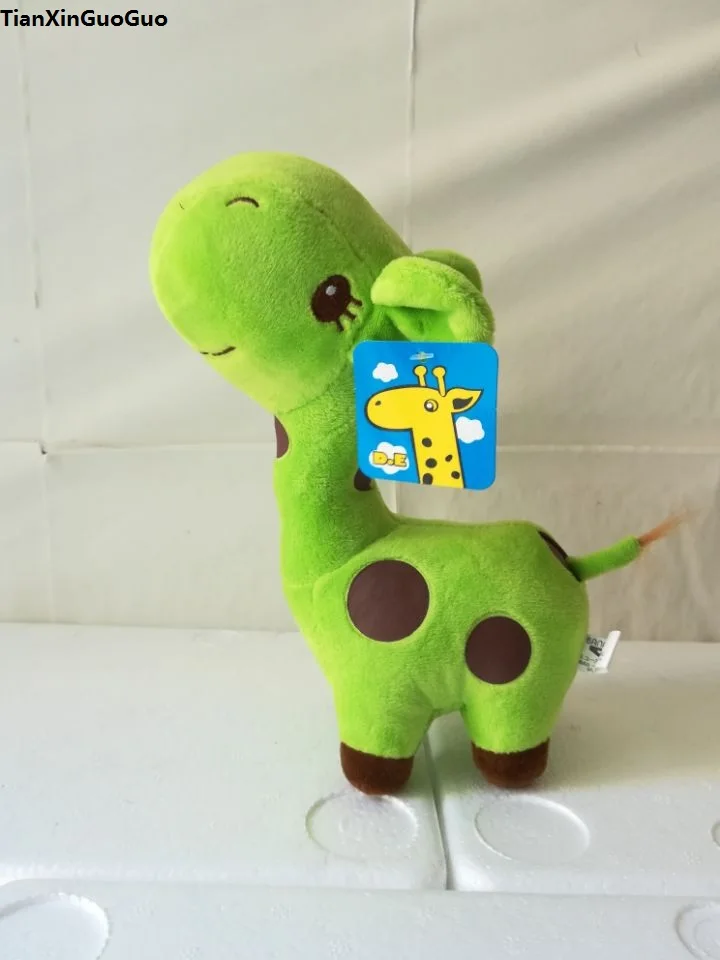 

Stuffed animal plush 25cm cute green giraffe toy doll high quality gift present w1051