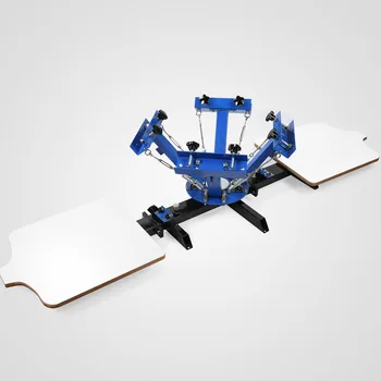 

4 Color 2 Station Multi-Color Equipment Silk Screening Screenprint Press Screen Printing Machine Single Rotary Adjustable