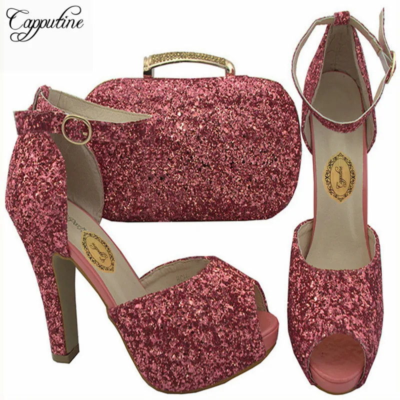 

Capputine Evening Clutch Bag Matching Simple Shoes Set Hot Sale African Women Shoes And Bag To Match For Woman Partie BCH-32