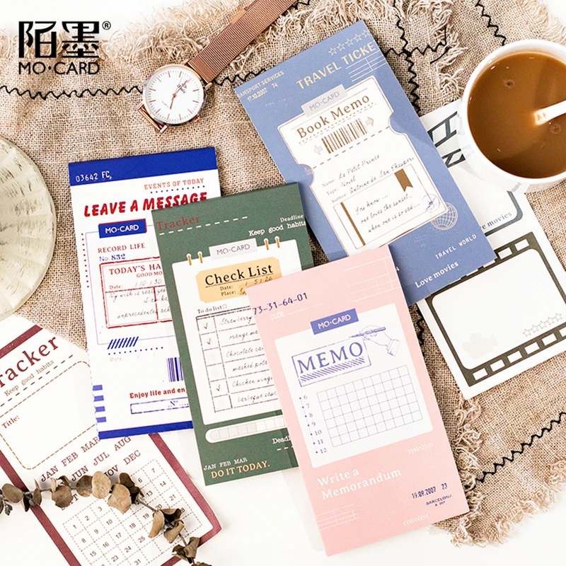 

Mo. Card Vintage travel ticket Notepad memo pad paper message notepaper