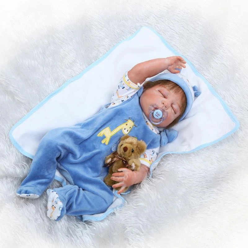 

56cm New Full Body Silicone Reborn Baby Doll Toys Newborn Girl Baby Doll Christmas Gift Birthday Gift Bathe Toy Girls Brinquedo