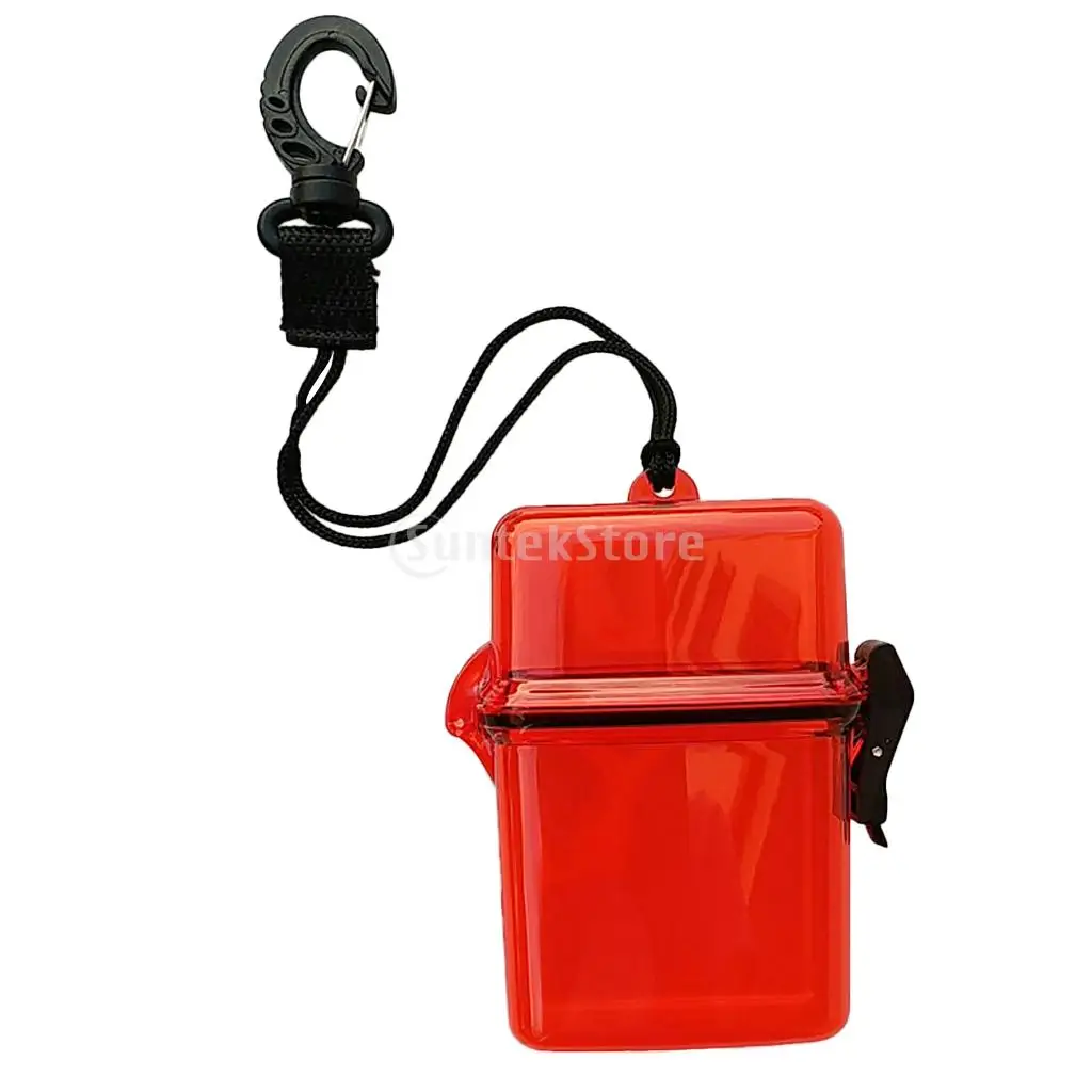 Scuba Diving Kayaking Waterproof Dry Box Gear Accessories Container Case & Rope, Clip for Money, ID Cards, License, Keys