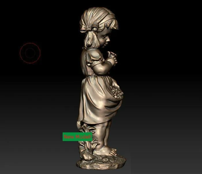 3D модель формат STL, 3D однотонные модели вращения скульптуры для ЧПУ симпатичная девушка
