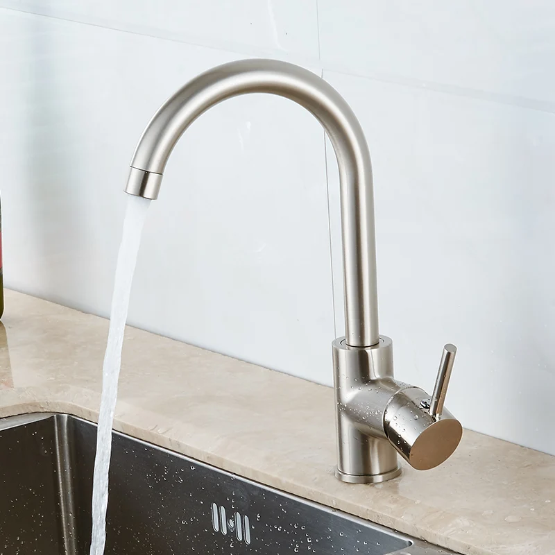 Kitchen Sink Black Water Faucet 360 Degree Rotating Deck Mounted Kitchen Mixer Taps 100059