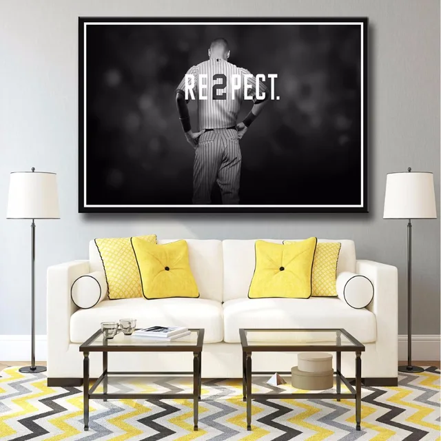 J0238 Derek Jeter Respect New York Yankees Sport Hot Top Art Print J0238 Derek Jeter Respect New York Yankees Sport Hot Top Art Print Poster Silk Light